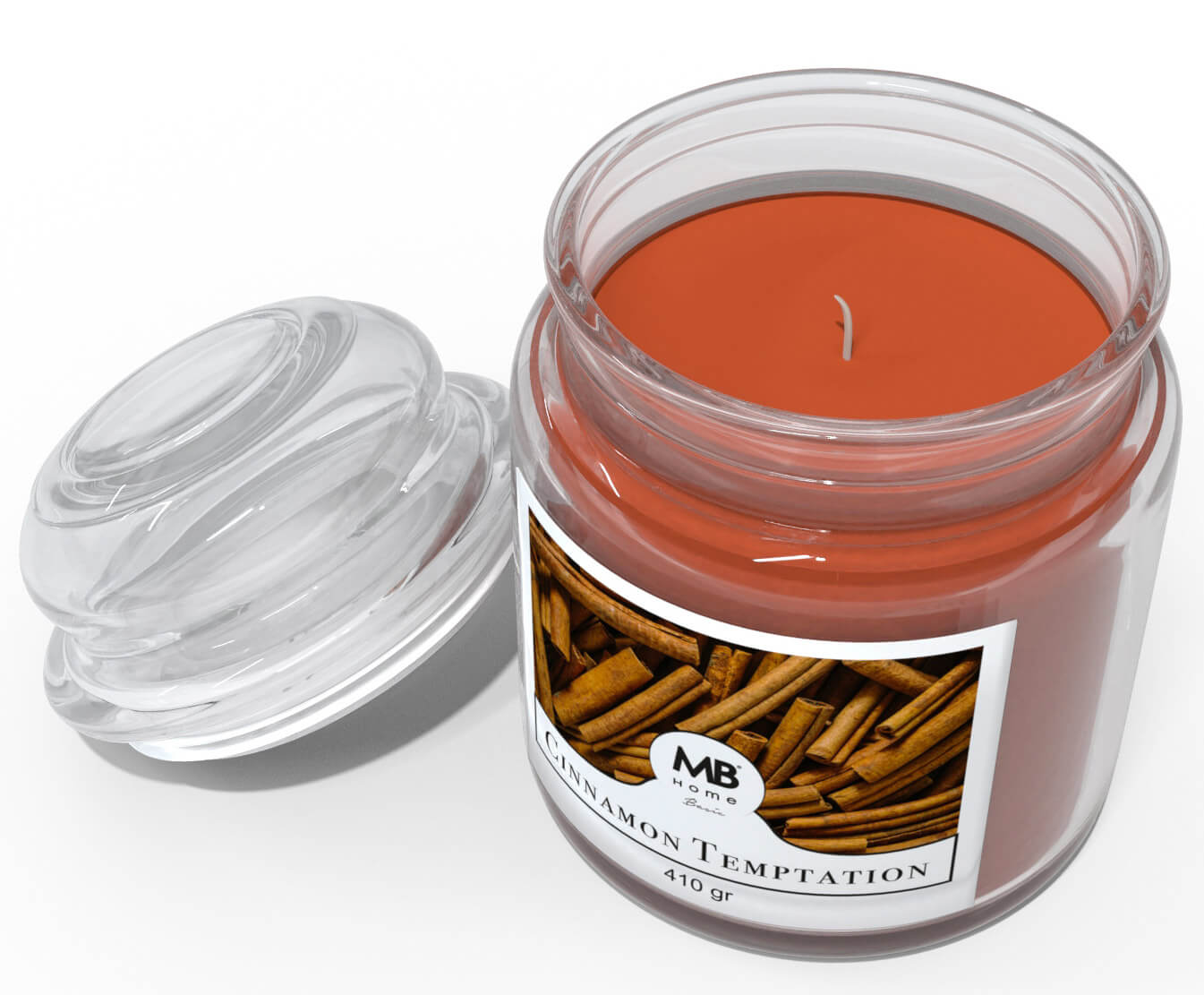 Candela Profumata 410 gr in Cera Vegetale Vasetto in Vetro Cinnamon Temptation