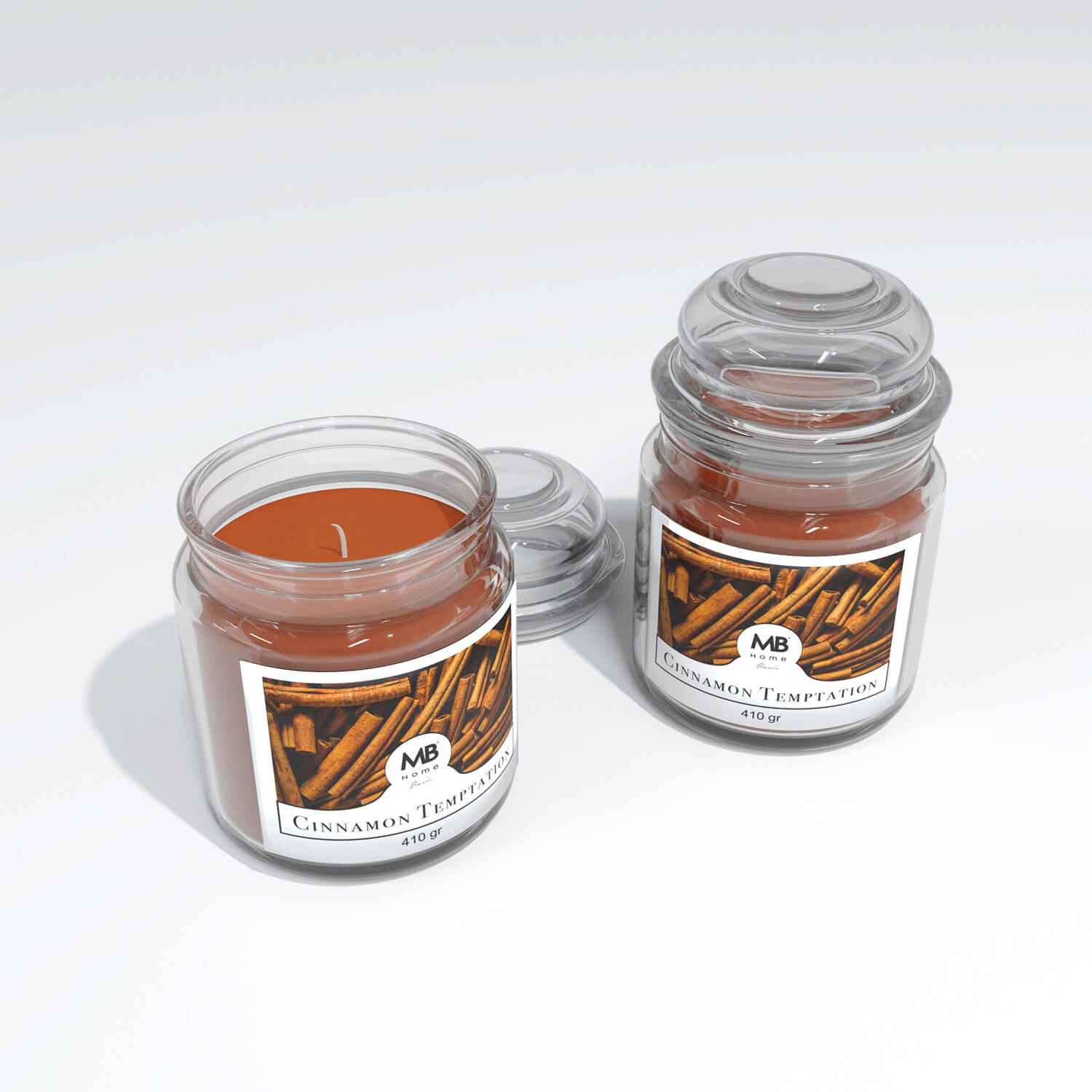 Candela Profumata 410 gr in Cera Vegetale Vasetto in Vetro Cinnamon Temptation