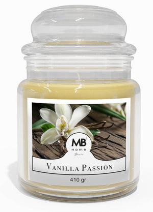 Candela Profumata 410 gr in Cera Vegetale Vasetto in Vetro Vanilla Passion