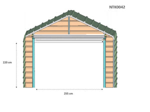 Casetta Box da Giardino in Lamiera di Acciaio 360x608x307 cm Beige