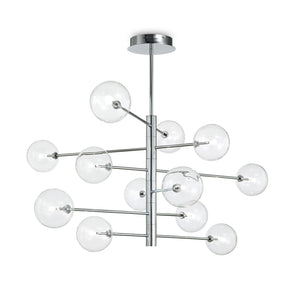 Sospensione Contemporanea Equinoxe Metallo Cromo 12 Luci 2W 3000K Luce Calda