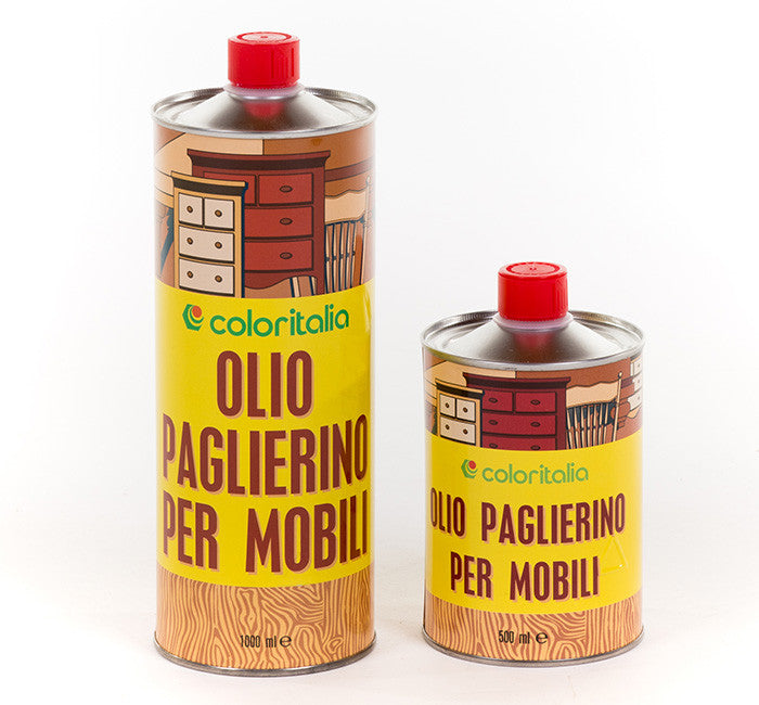 Olio Paglierino Per Mobili Sintetico Utilizzato Per Impregnare, Pulire, Lucidare Legno Antico E Moderno Da 1 Lt-Coloritalia