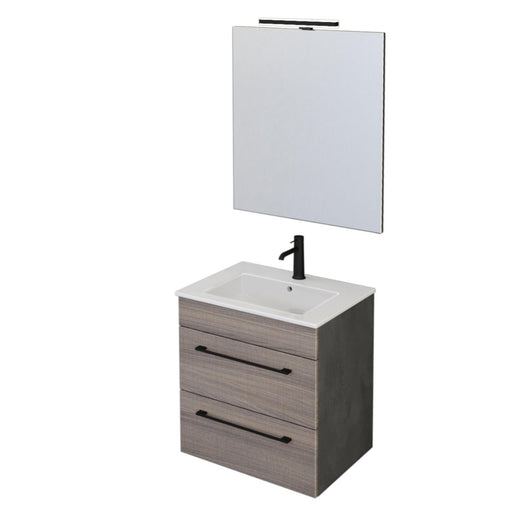 Mobile Bagno Sospeso 55 cm Lavabo e Specchio Bonussi Tucano Olmo Lava