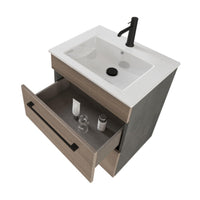 Mobile Bagno Sospeso 55 cm Lavabo e Specchio Bonussi Tucano Olmo Lava