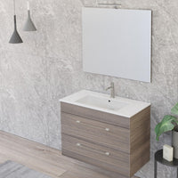 Mobile Bagno Sospeso 80 cm Lavabo e Specchio Bonussi Tucano Olmo