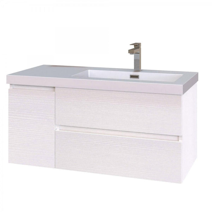 Mobile Bagno Sospeso 100 cm Lavabo e Specchio Bonussi Pegaso Bianco