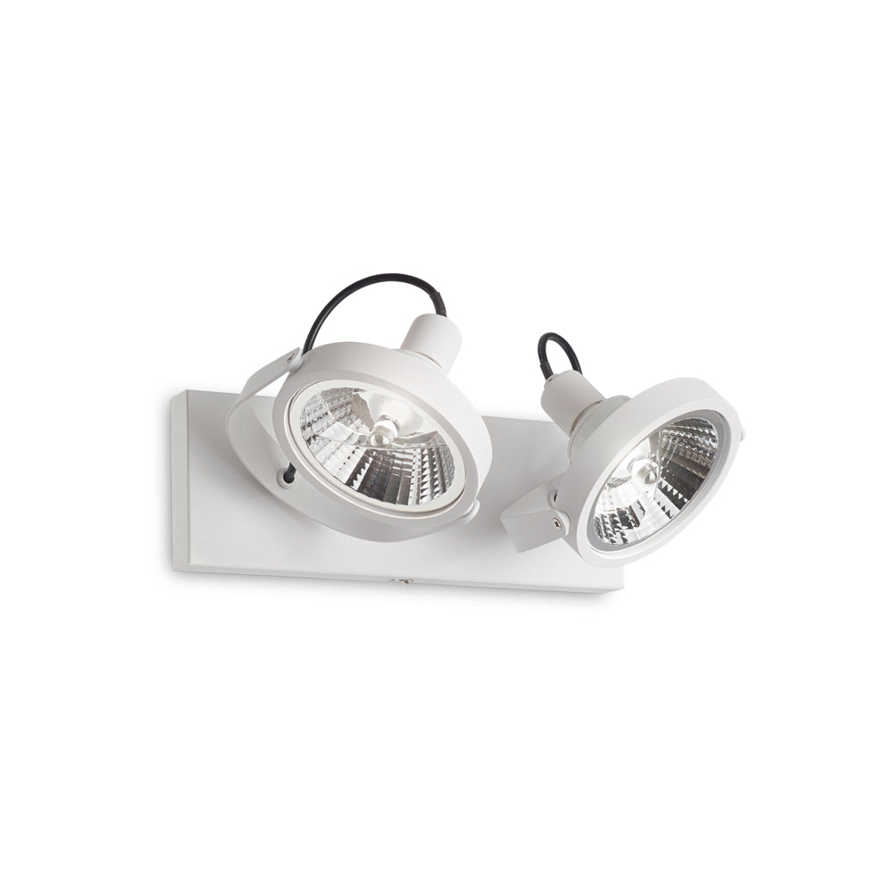 Plafoniera Moderna Glim Metallo Bianco 2X10W Gu10 3000K Luce Calda