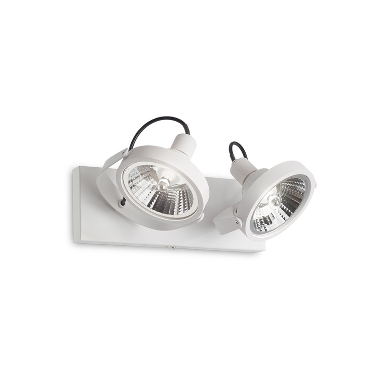 Plafoniera Moderna Glim Metallo Bianco 2X10W Gu10 3000K Luce Calda