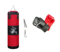 Kit da Boxe H110 cm con Sacco Ganci e Guantoni cm Ø 35 cm