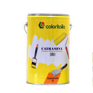 Catramina-Vernice Nera Bituminosa 905 Ideale Come Protettivo Per Strutture Metalliche, Legno E Cemento 0,75 Lt-Coloritalia