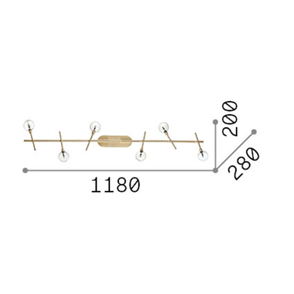 Plafoniera Moderna Maracas Metallo Bianco 6 Luci 2W 3000K Luce Calda