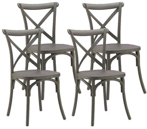 Set 4 Sedie 88x44x49 cm in Polipropilene Grigio