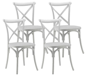 Set 4 Sedie 88x44x49 cm in Polipropilene Bianco