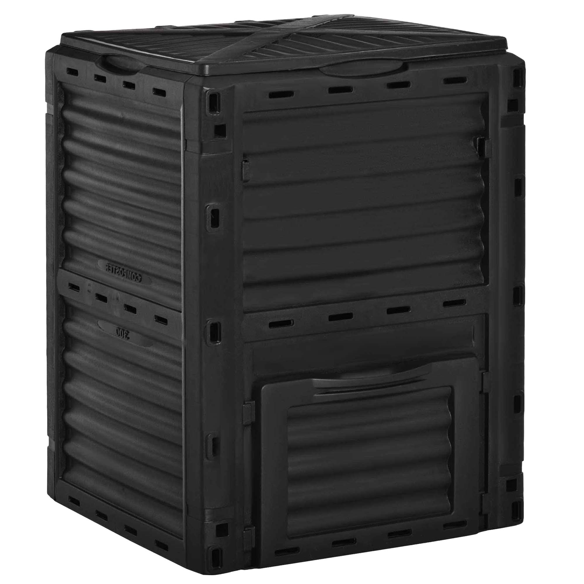 Compostiera da Giardino 300 litri Composter Nero