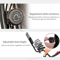 Cyclette Magnetica Pieghevole con Display LCD in Acciaio Rossa