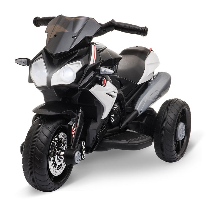 Moto Elettrica per Bambini 6V 3 Ruote Nera