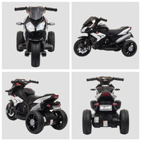 Moto Elettrica per Bambini 6V 3 Ruote Nera