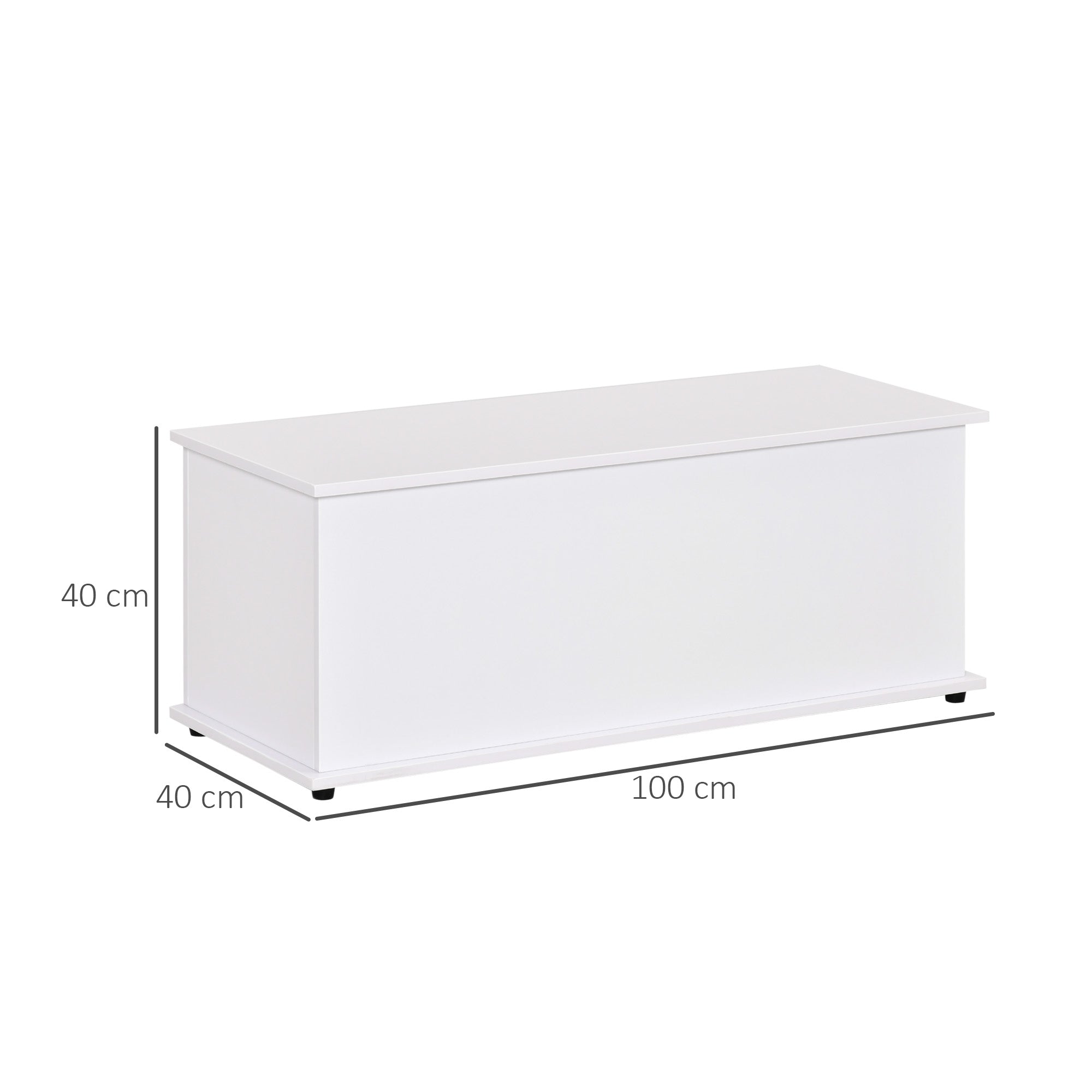 Cassapanca Baule Rettangolare 100x40x40 cm in Legno truciolare Bianco