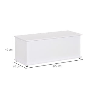 Cassapanca Baule Rettangolare 100x40x40 cm in Legno truciolare Bianco