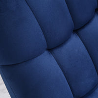 Poltrona Imbottita 76x87x82 cm in Tessuto Vellutato Blu