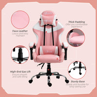 Sedia da Gaming Ergonomica 63x67x119-127 cm in Similpelle Rosa