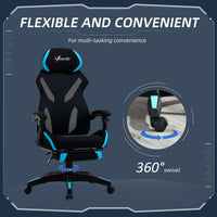 Sedia da Gaming Ergonomica 65x65x119-129 cm in Tessuto Nero