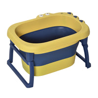 Vaschetta Bagnetto per Bambini 75,3x55,4x43 cm Antiscivolo Pieghevole Giallo e Blu