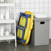 Vaschetta Bagnetto per Bambini 75,3x55,4x43 cm Antiscivolo Pieghevole Giallo e Blu