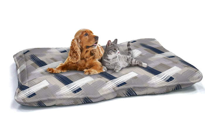 Cuscino Imbottito per Cani e Gatti 60x100 cm in Microfibra Pennellate