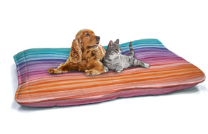 Cuscino Imbottito per Cani e Gatti 60x100 cm in Microfibra Rainbow