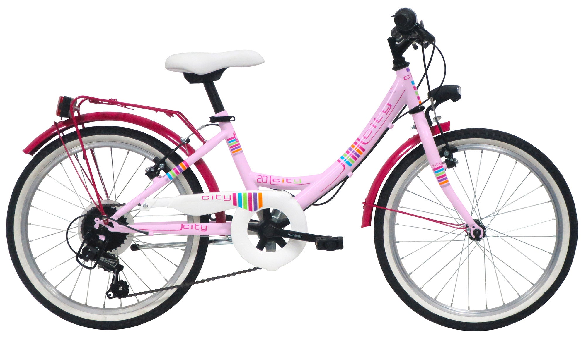 Bicicletta City per Ragazza 20” 6V in Acciaio Venere Rosa