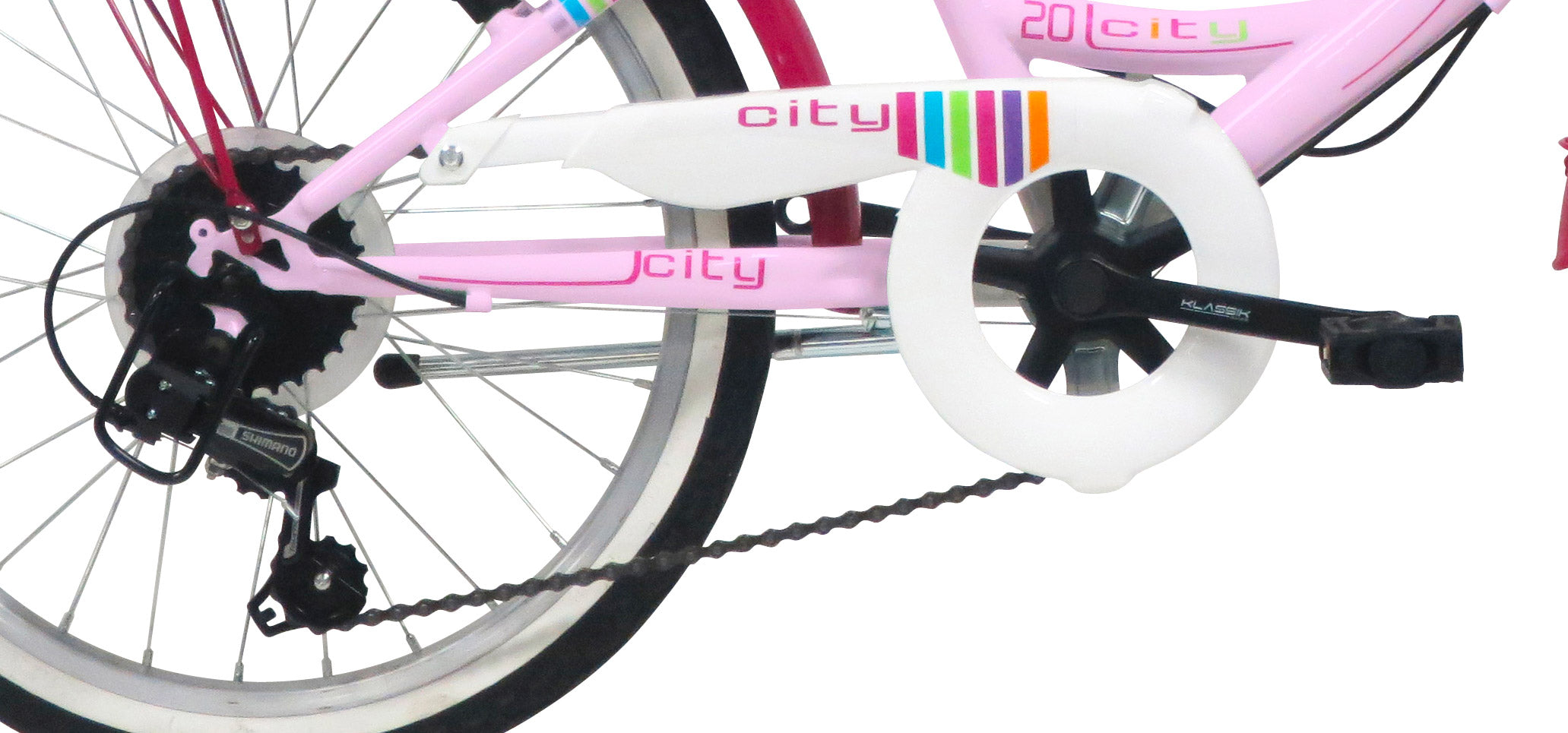 Bicicletta City per Ragazza 20” 6V in Acciaio Venere Rosa