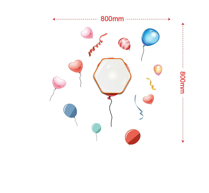 Sticker da Muro Baloons con Lavagnetta e Bersaglio 80x80 cm Plastica