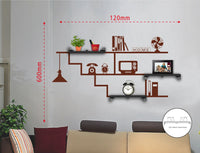 Sticker da Muro Home con Mensole 120x60 cm Plastica