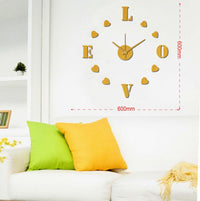 Sticker da Muro Orologio Love 60x60 cm Plastica