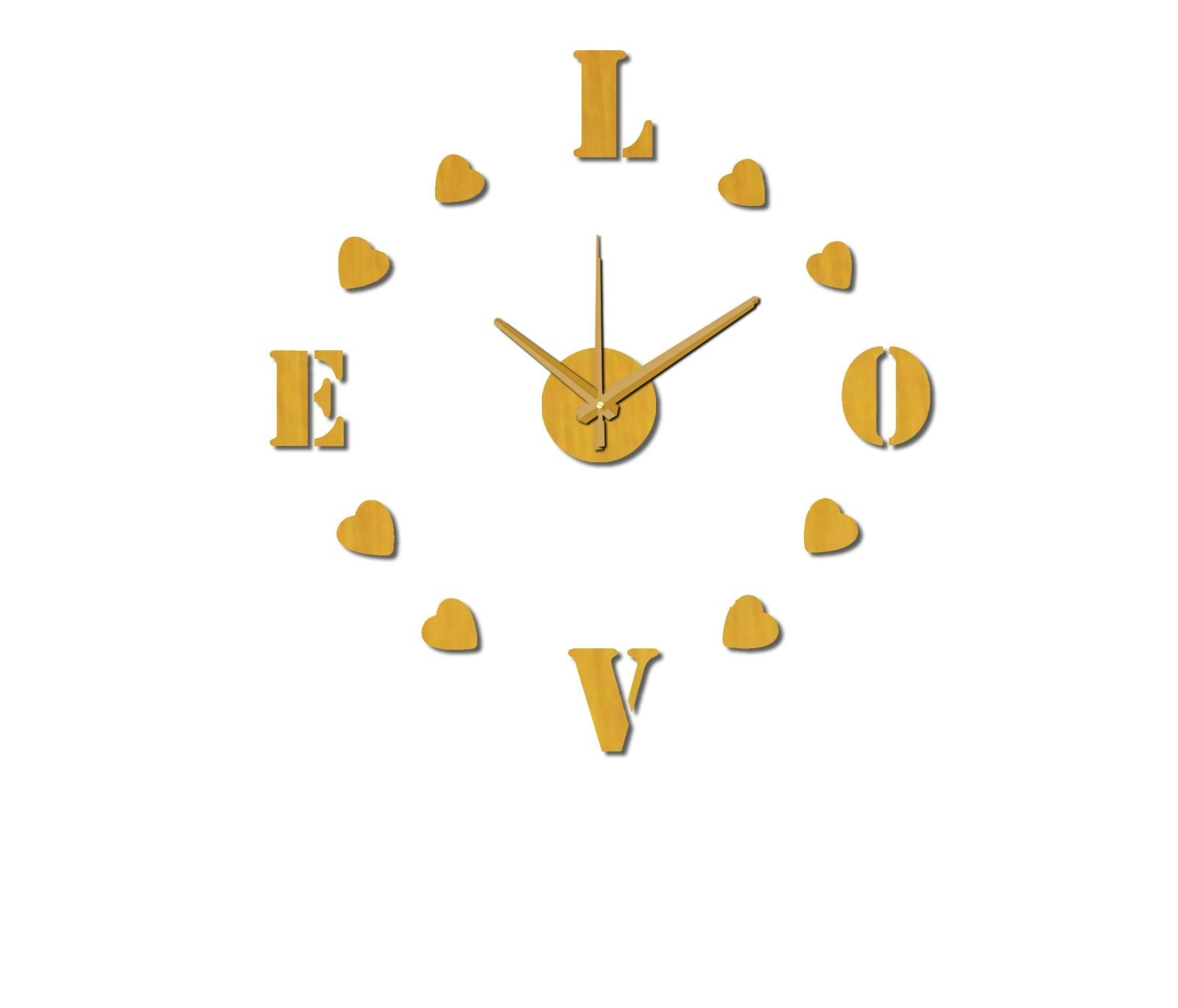 Sticker da Muro Orologio Love 60x60 cm Plastica