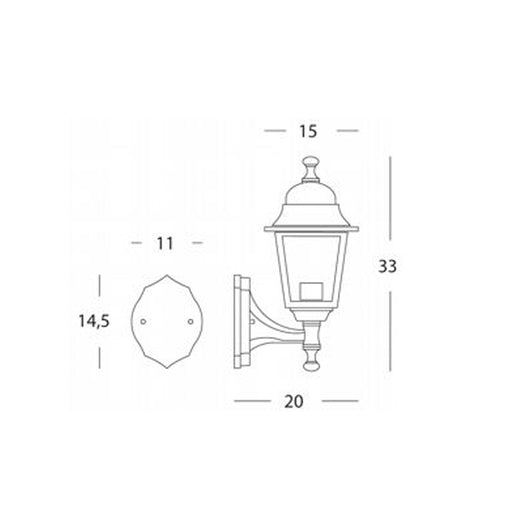 Applique In Alto Piccola Esterno Nano Alluminio E Vetro Bianco 1 Luce E27