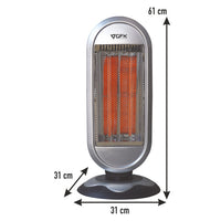 Stufa Elettrica al Carbonio 900W 2 Elementi Grigia