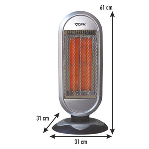 Stufa Elettrica al Carbonio 900W 2 Elementi Grigia