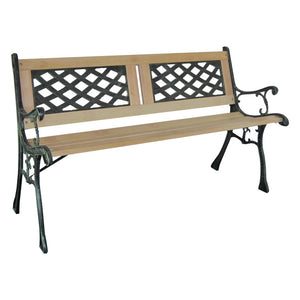 Panca da Giardino 122x54x73 cm in Ghisa e Legno