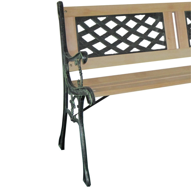 Panca da Giardino 122x54x73 cm in Ghisa e Legno