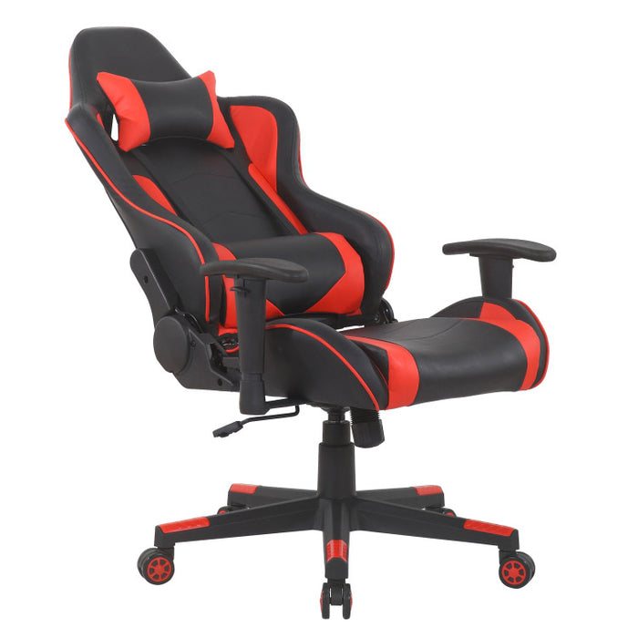 Sedia da Gaming Ergonomica 83X65X32 cm con Casse e Connessione Bluetooth Nera e Rossa