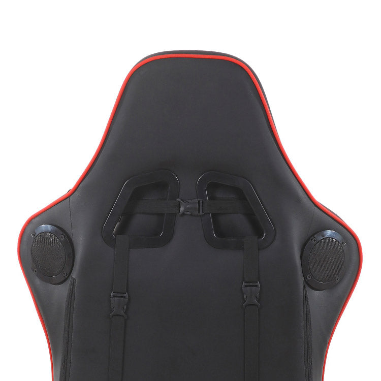 Sedia da Gaming Ergonomica 83X65X32 cm con Casse e Connessione Bluetooth Nera e Rossa