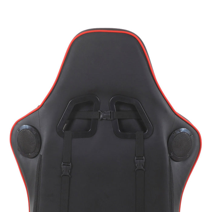 Sedia da Gaming Ergonomica 83X65X32 cm con Casse e Connessione Bluetooth Nera e Rossa