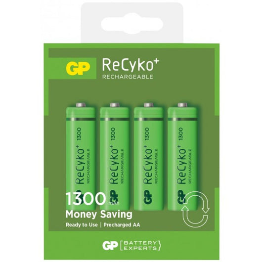 RECYKO BATTARIA RICARICABILE 1,5V Stilo AA 1300MAH (Confezione 4 Pezzi)