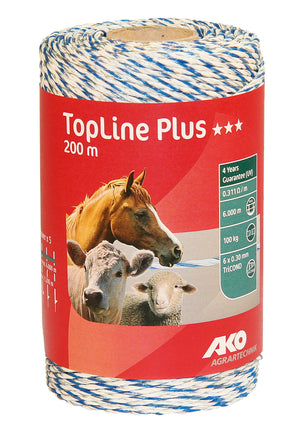 Filo elettrificato tondo per recinto topline plus bianco/blu mt.200 - 