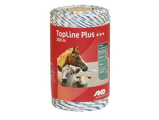 1 pz filo elettrificato tondo per recinto topline plus bianco/blu mt. 200 fili 6 vit48051