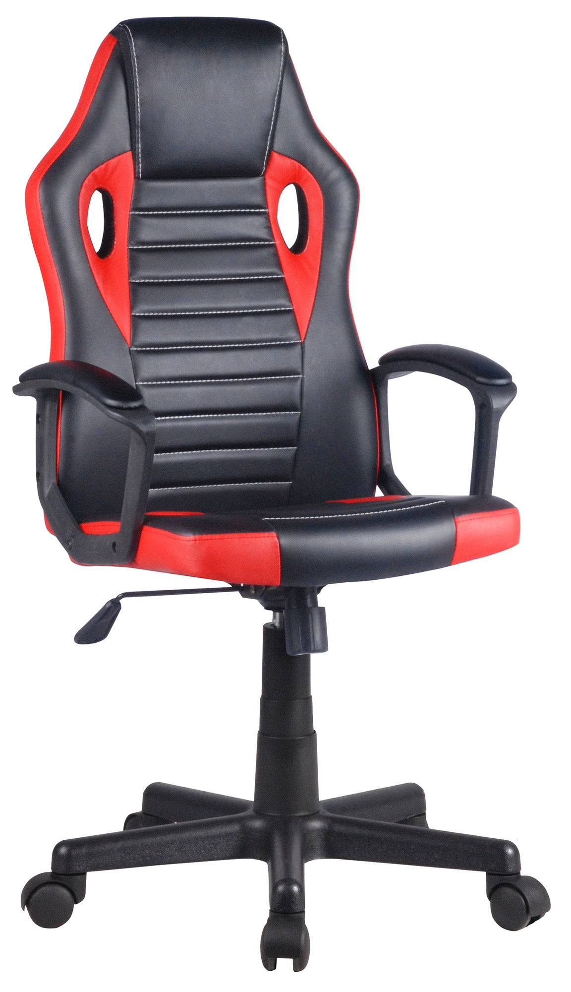 Sedia da Gaming Ergonomica 59x62x119 cm in PVC Nera e Rossa