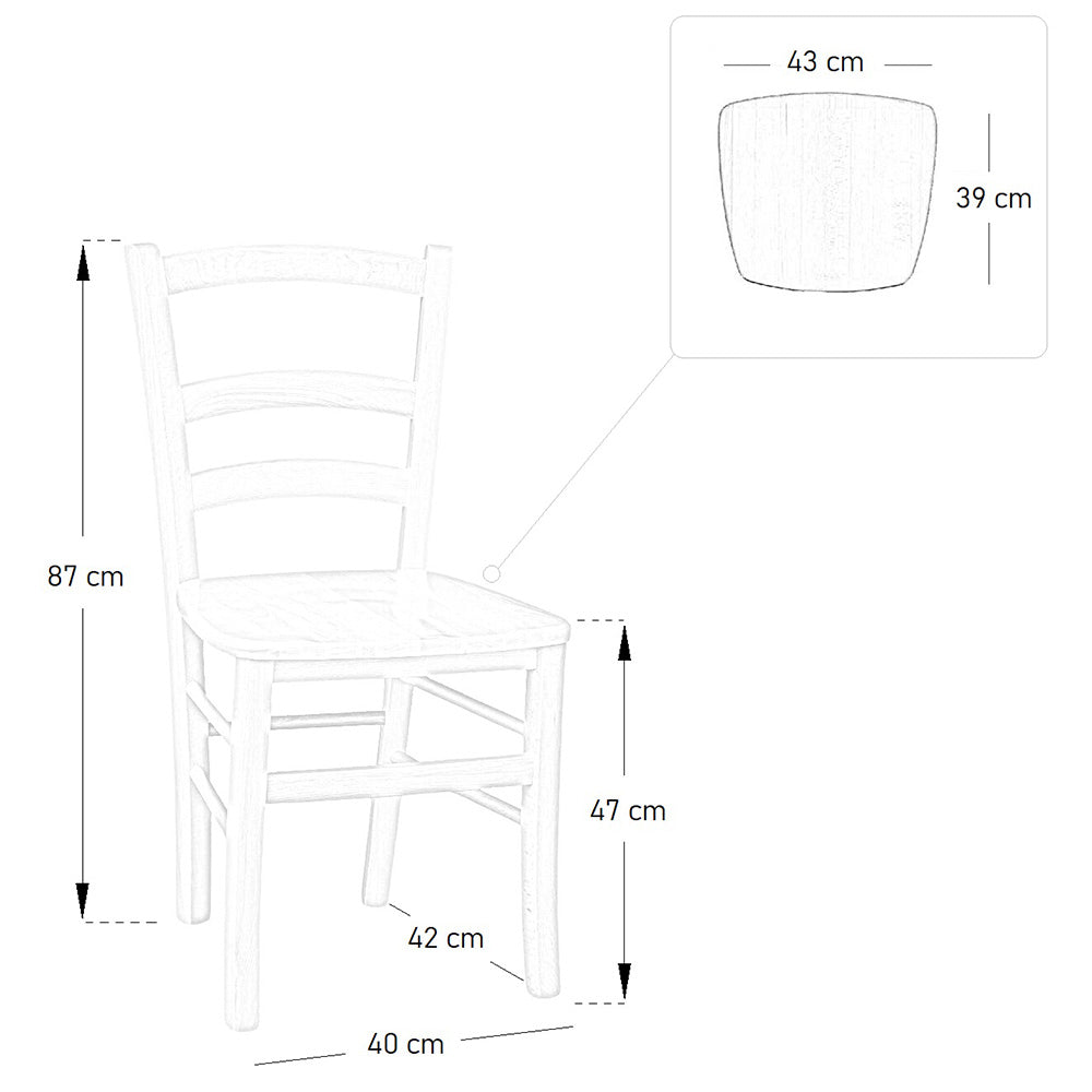 Sedia venezia legno noce chiaro seduta massello