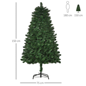 Albero di Natale Artificiale 150 cm 454 Rami Verde